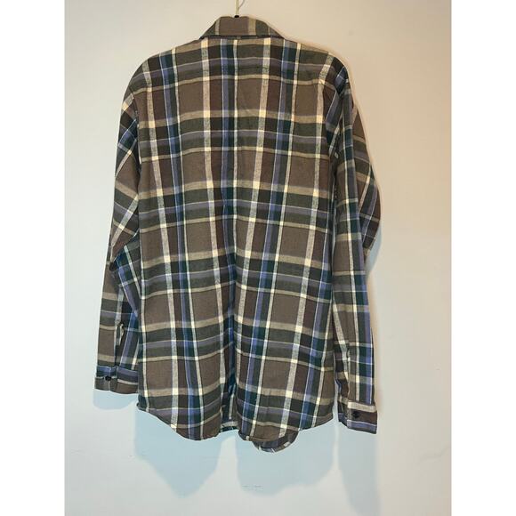 Five Brother Button Down Mens Size L Tall Plaid Flannel Heavyweight Workwear - Picture 2 of 4
